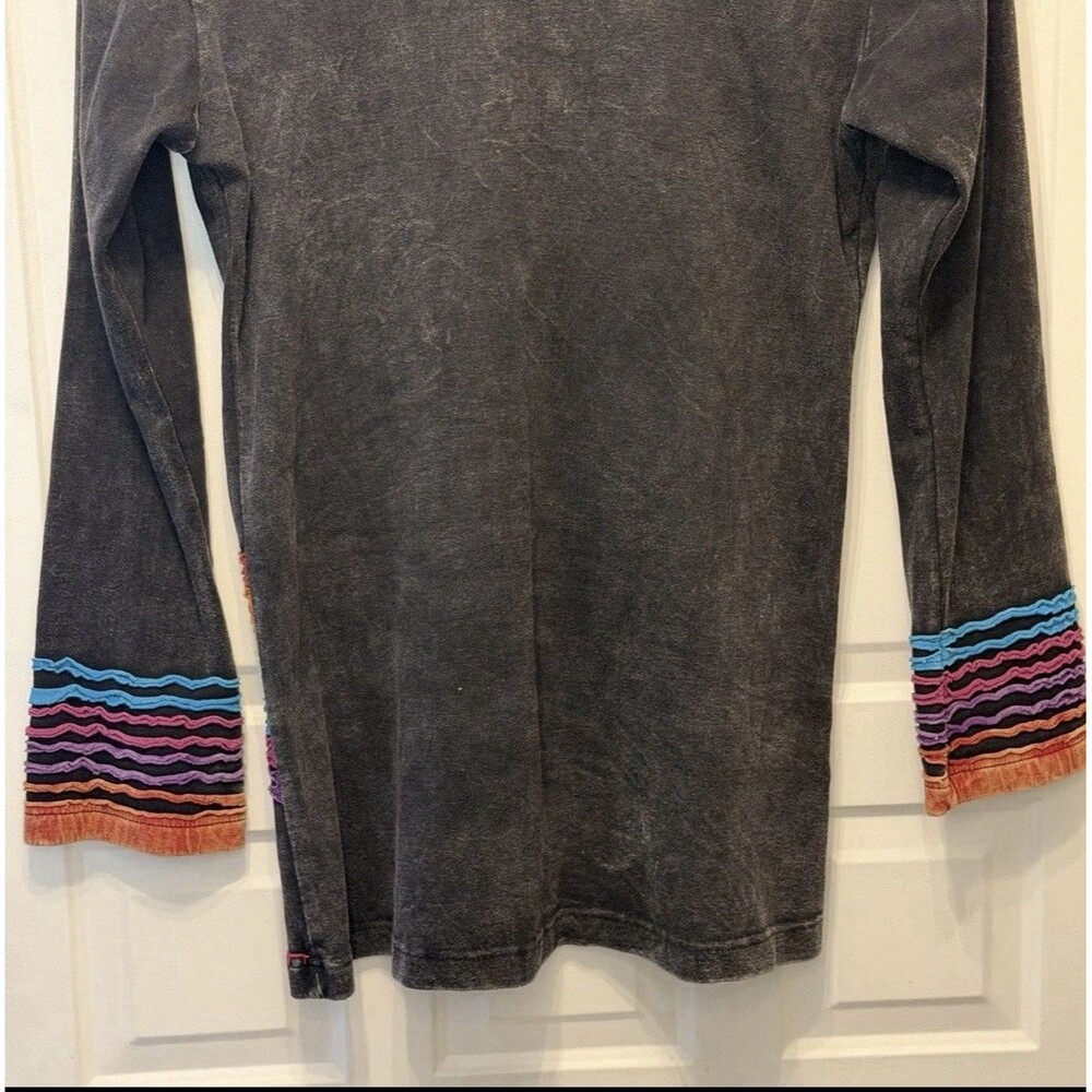 Indie Boutique Boho Hippie Rainbow Tunic Top One Size Nepal 100% Cotton - Picture 2 of 11